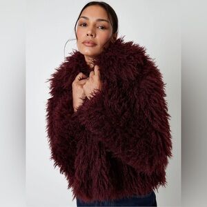 VERO MODA Burgundy Teddy Jacket